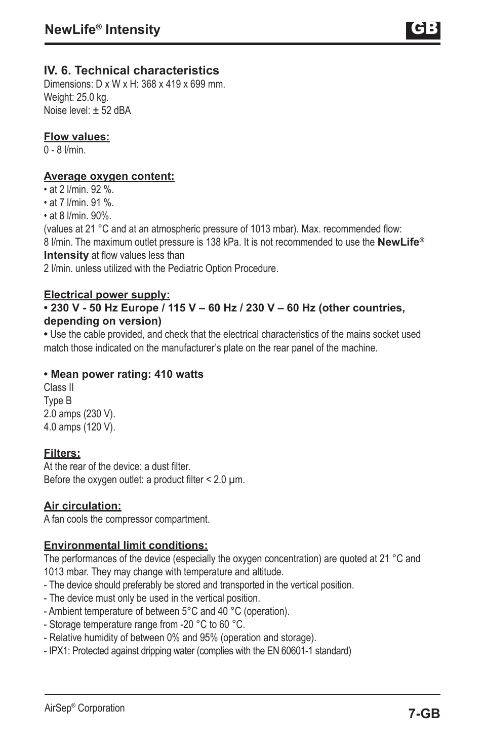Newlife, Intensity | AirSep MN139-1 User Manual | Page 67 / 144