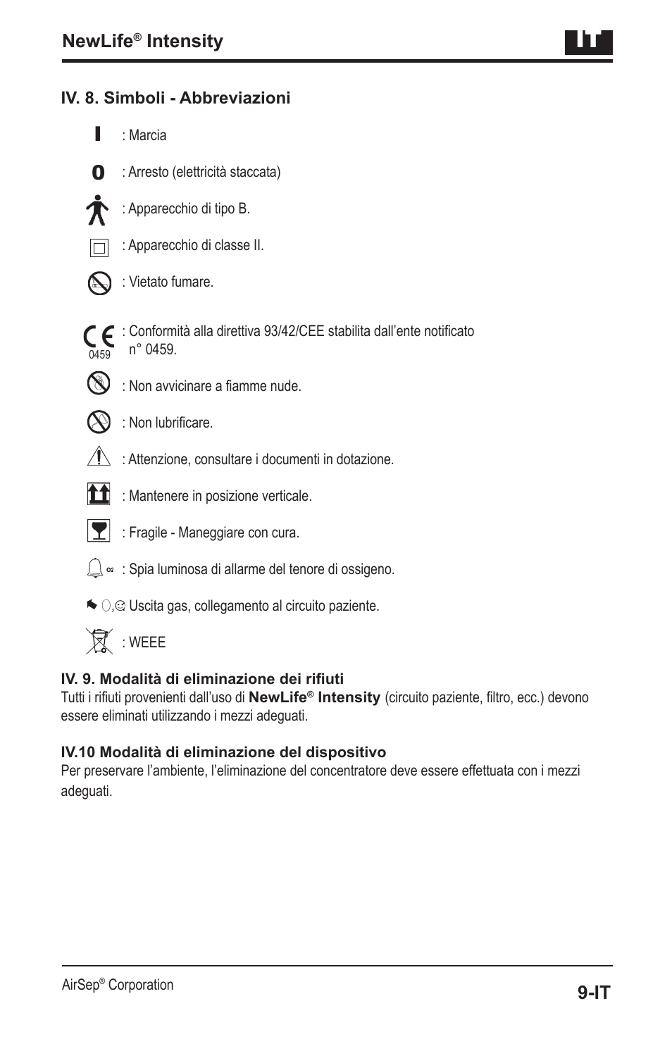 Newlife, Intensity | AirSep MN139-1 User Manual | Page 83 / 144