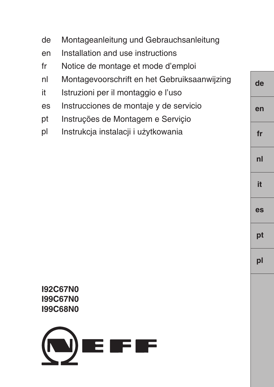 Neff I99C68N0 User Manual | 84 pages
