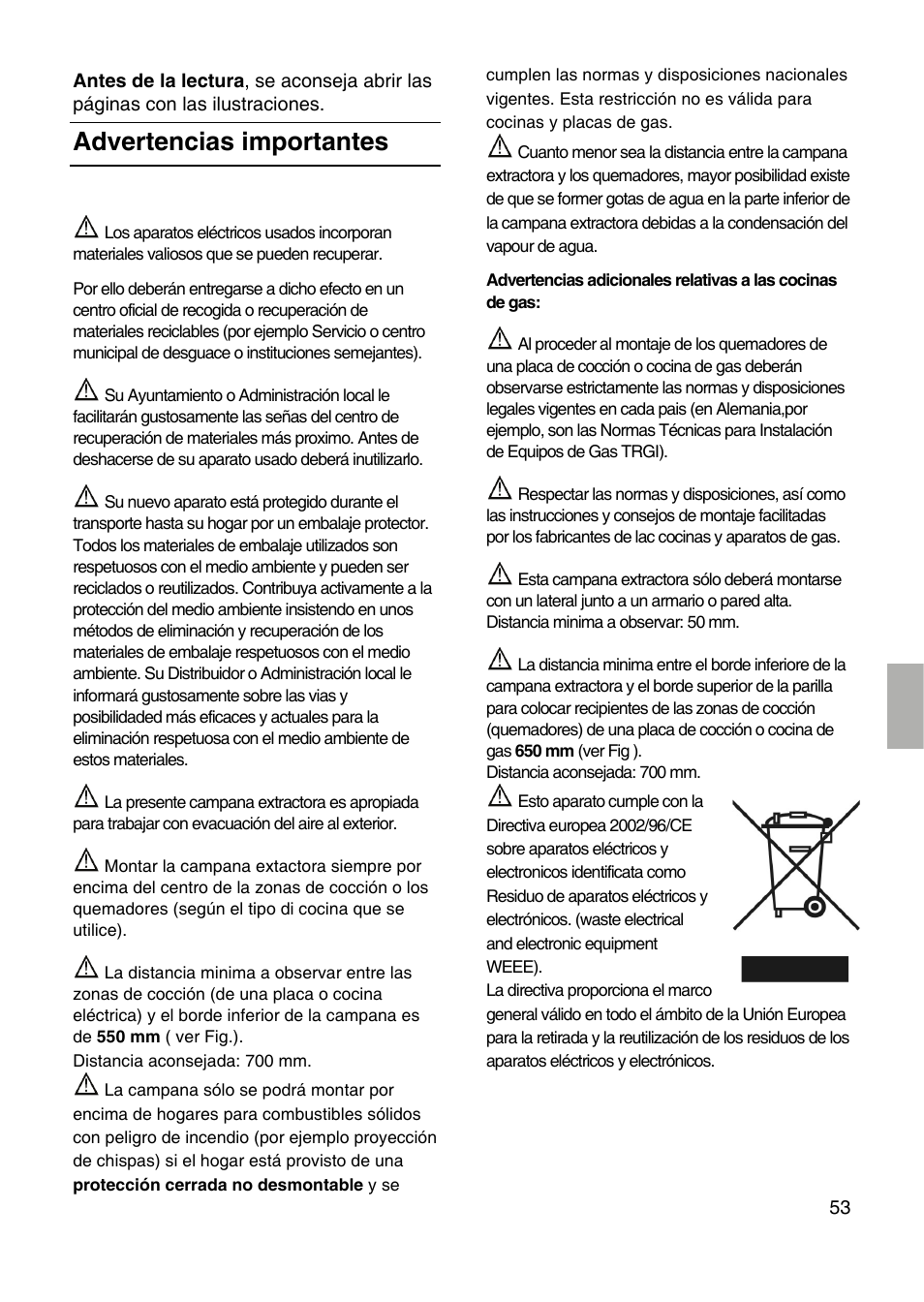 Advertencias importantes | Neff I99C68N0 User Manual | Page 53 / 84