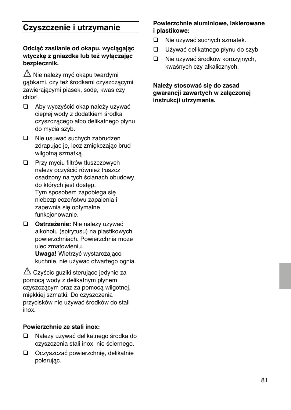 Czyszczenie i utrzymanie | Neff I99C68N0 User Manual | Page 81 / 84