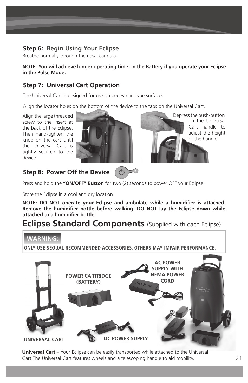 Eclipse standard components | AirSep 4111-7 User Manual | Page 21 / 95