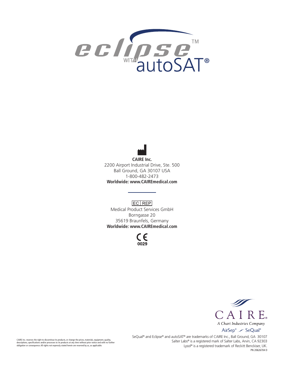 AirSep 20626704 User Manual | Page 24 / 24