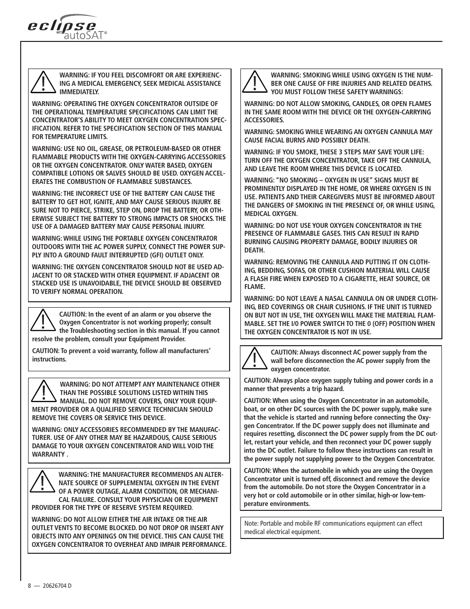 AirSep 20626704 User Manual | Page 8 / 24