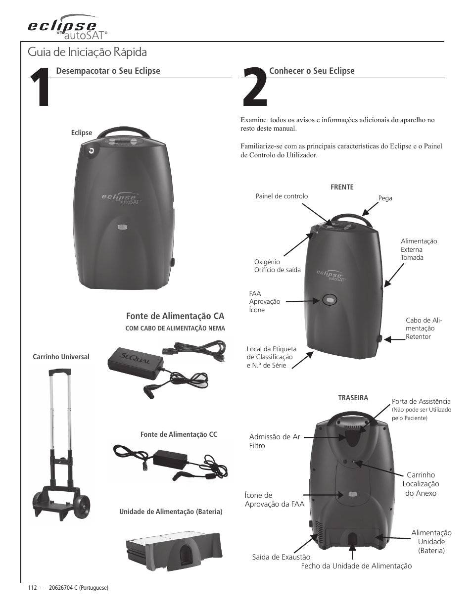 Guia de iniciação rápida | AirSep 20626704-C1 User Manual | Page 112 / 154