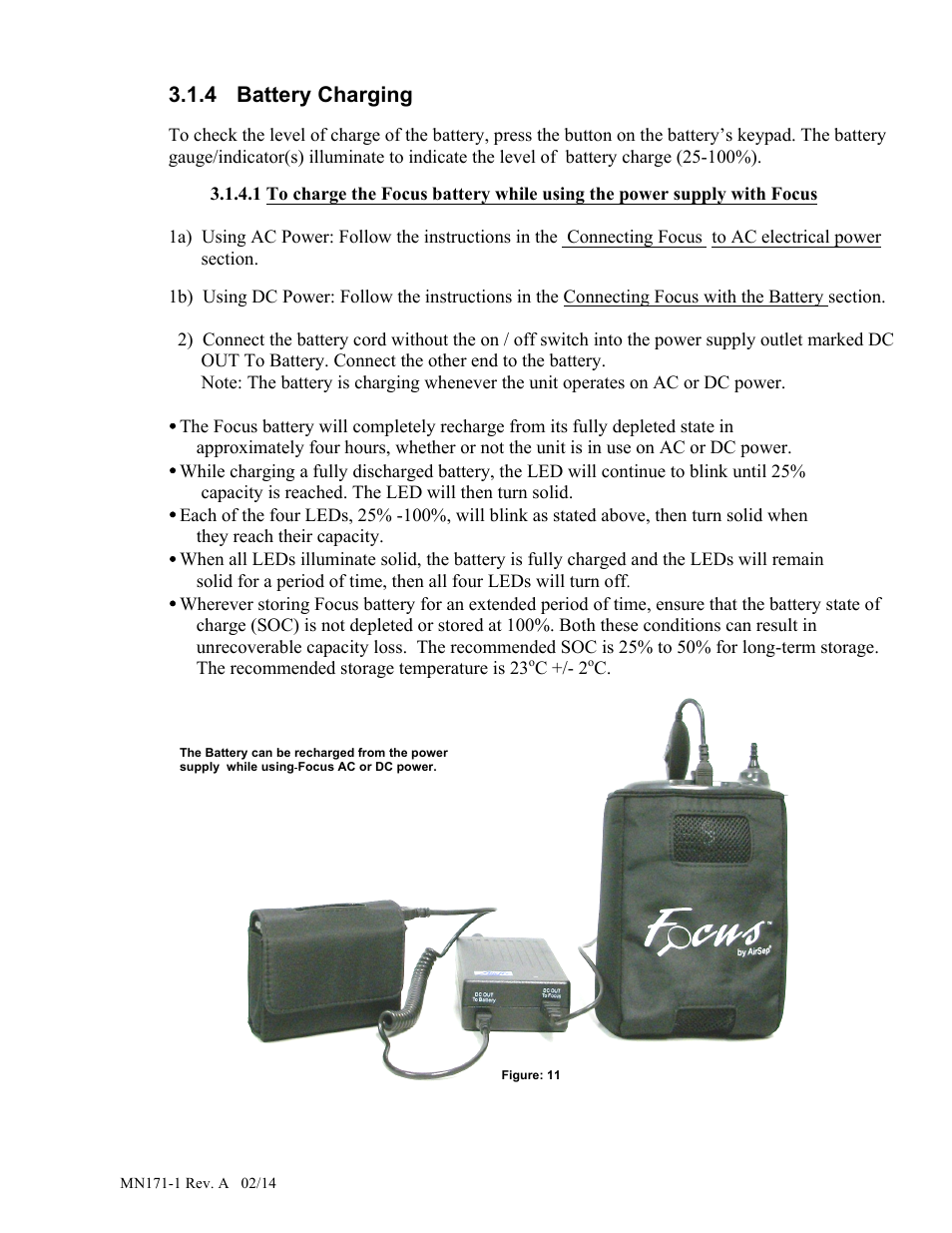 4 battery charging | AirSep MN171-1 User Manual | Page 15 / 23