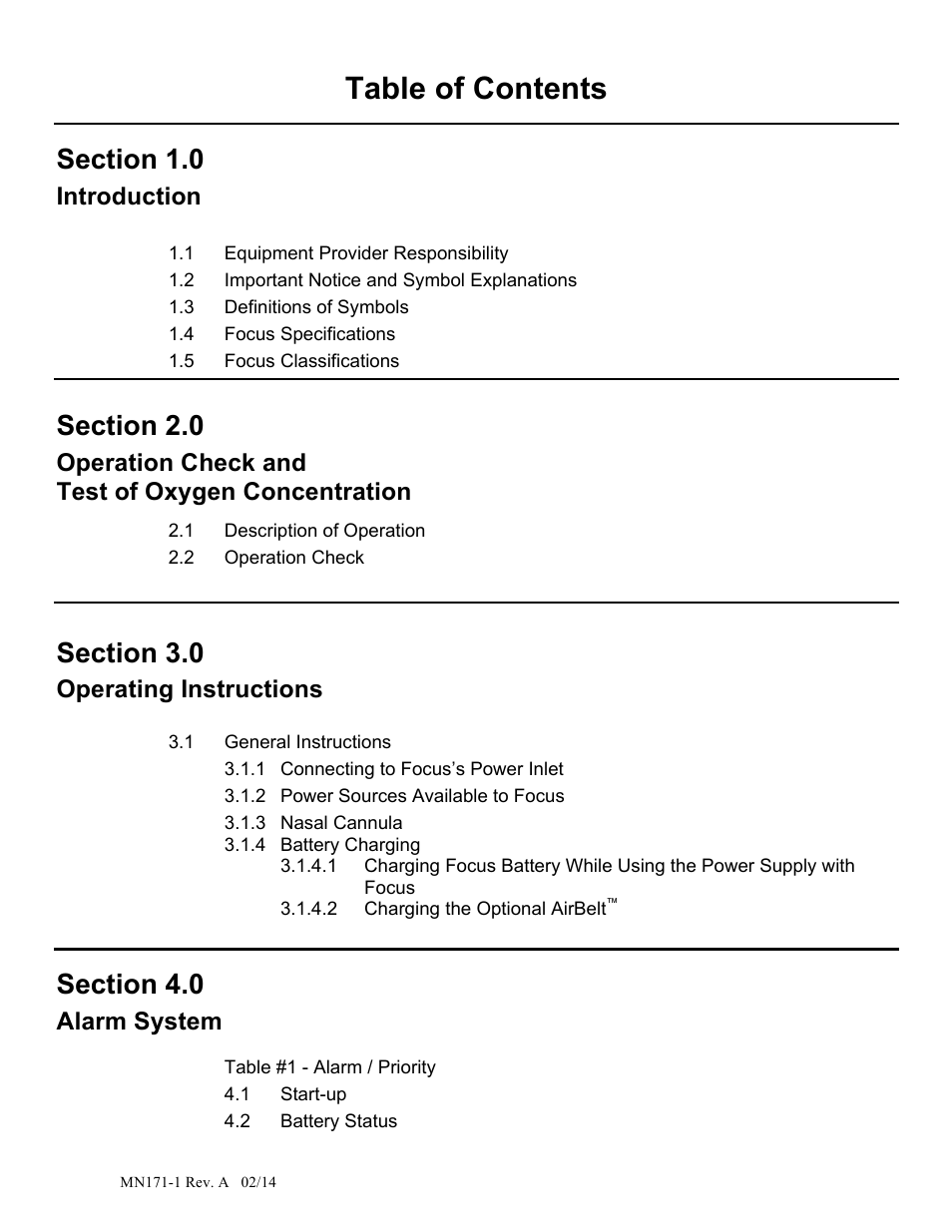 AirSep MN171-1 User Manual | Page 3 / 23