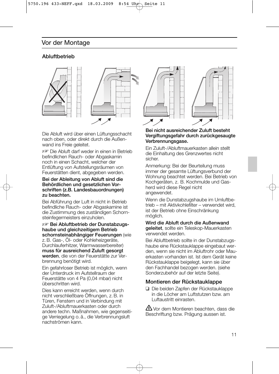 Vor der montage | Neff D5675X0 User Manual | Page 11 / 100