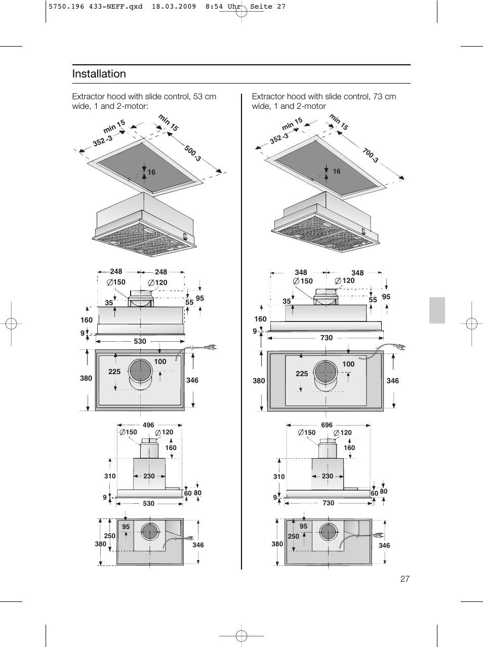 Installation | Neff D5675X0 User Manual | Page 27 / 100