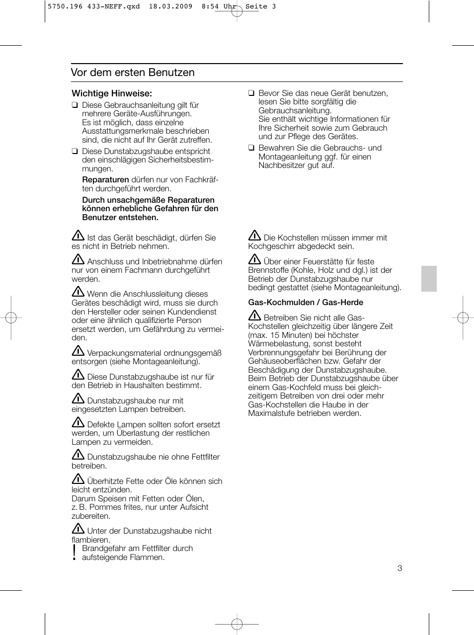 Neff D5675X0 User Manual | Page 3 / 100