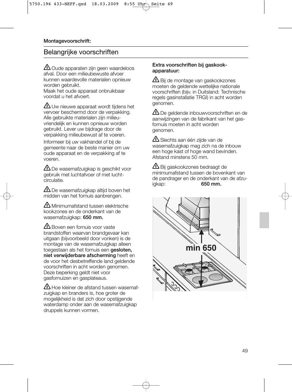 Min 650 | Neff D5675X0 User Manual | Page 49 / 100