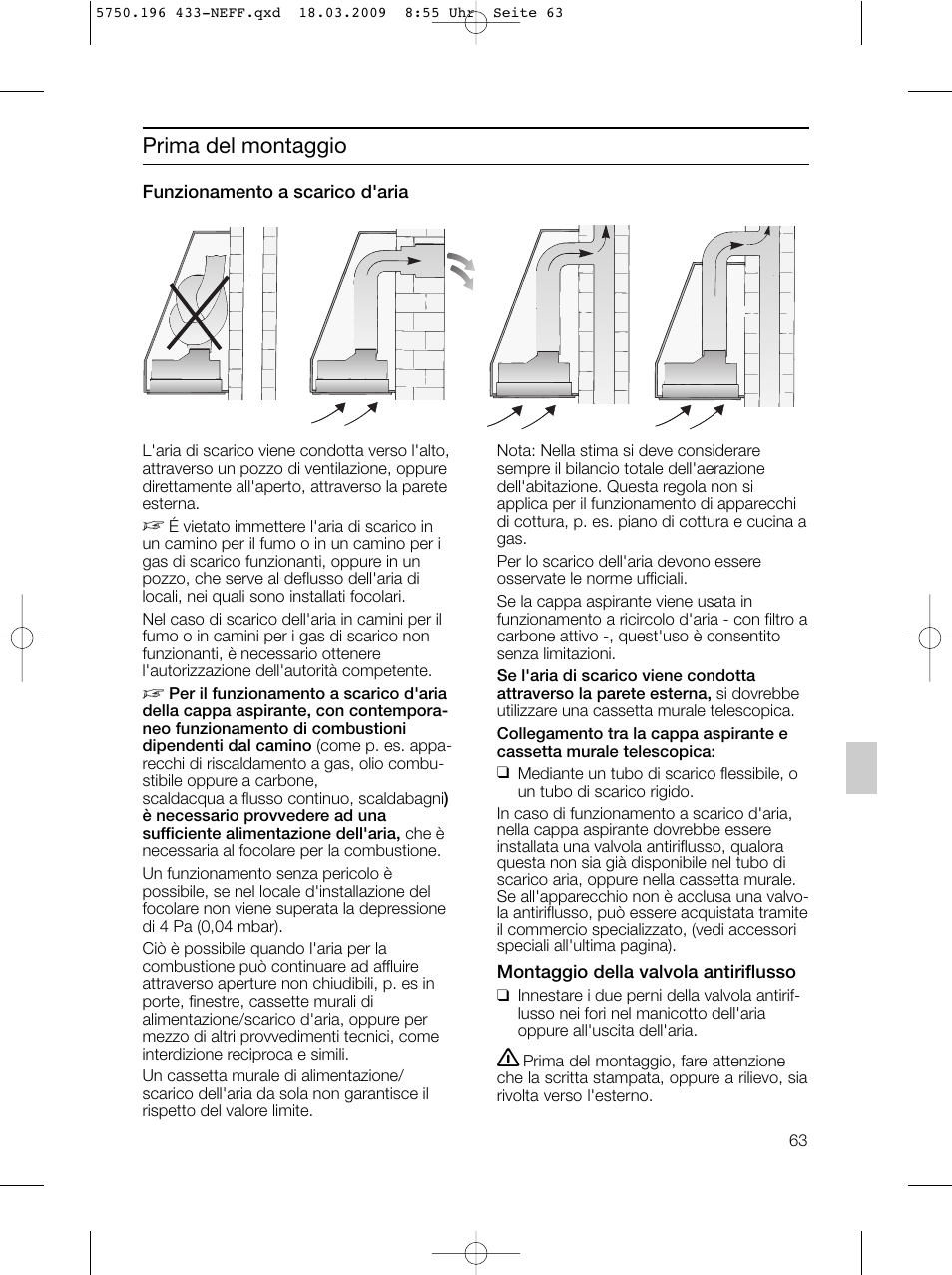 Prima del montaggio | Neff D5675X0 User Manual | Page 63 / 100