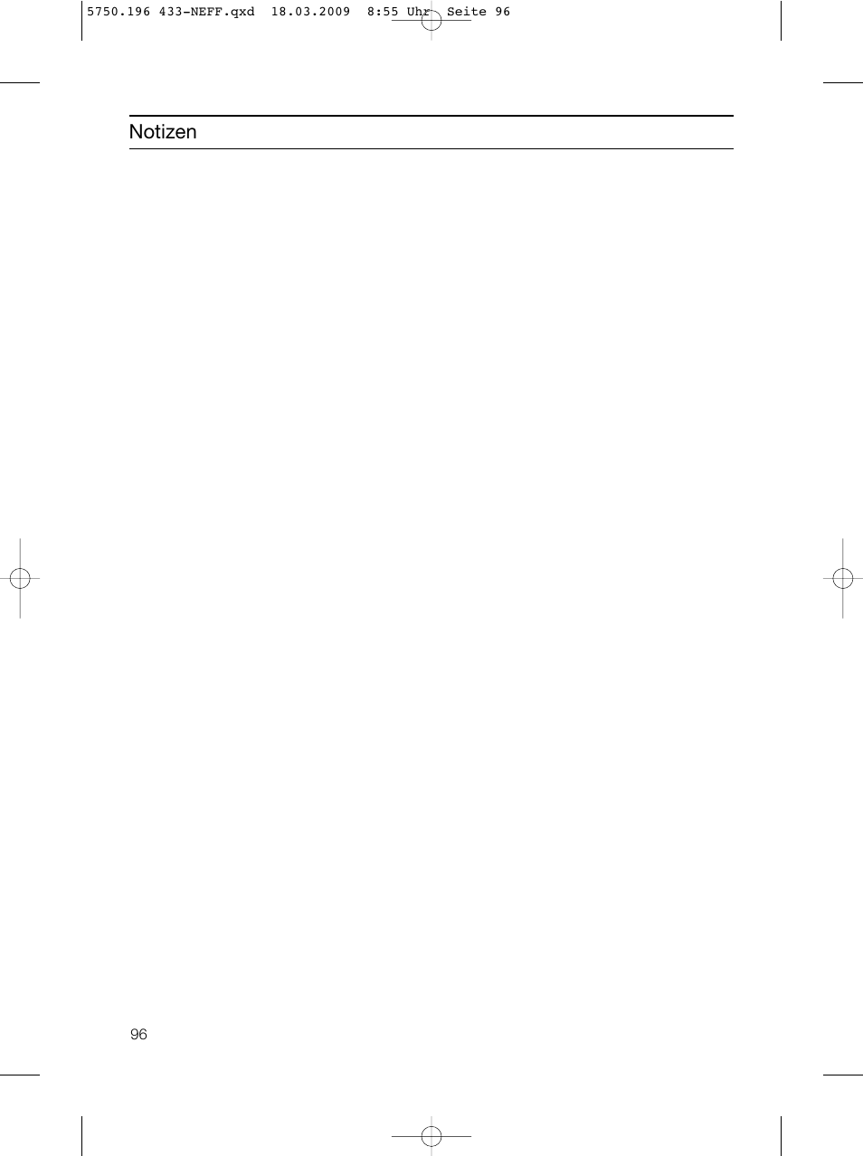 Notizen | Neff D5675X0 User Manual | Page 96 / 100