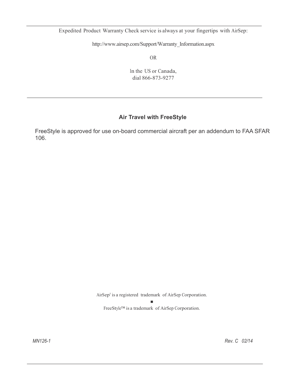 AirSep MN126-1 C User Manual | Page 2 / 69