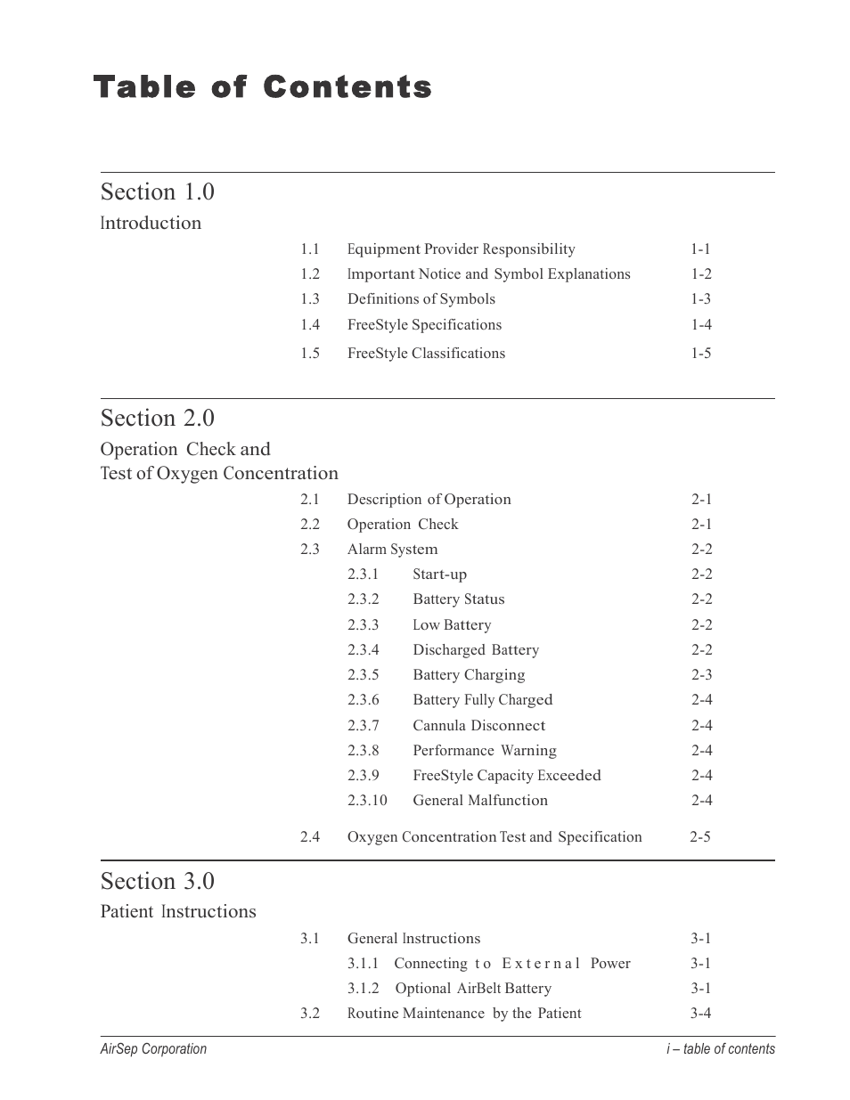 AirSep MN126-1 C User Manual | Page 3 / 69