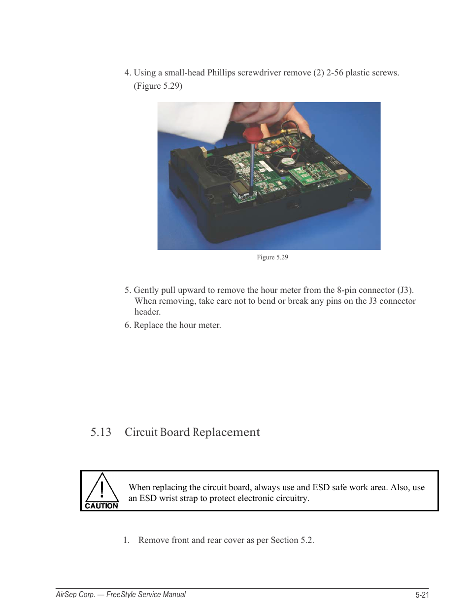 13 circuit board replacement | AirSep MN126-1 C User Manual | Page 47 / 69