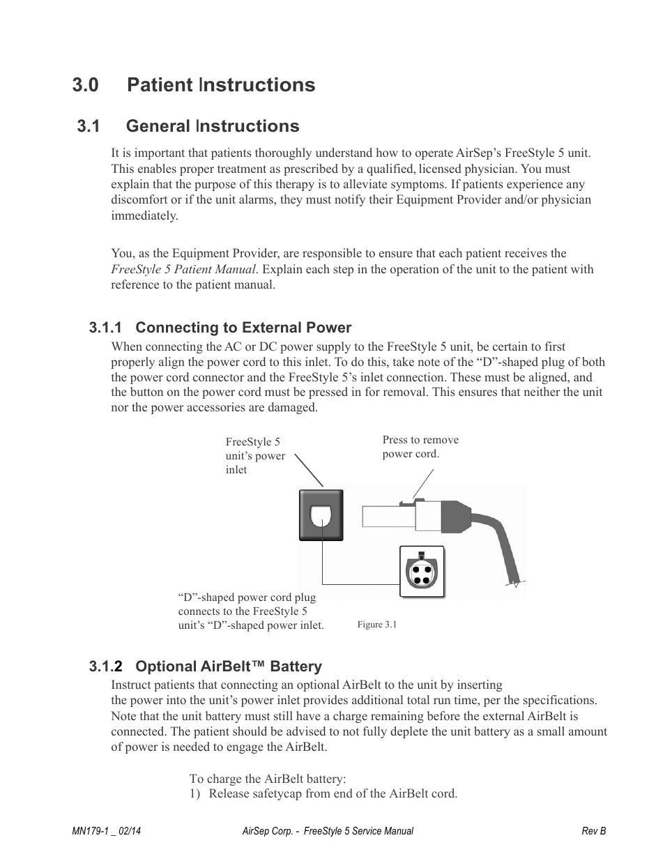 0 patient instructions, 1 general instructions | AirSep MN179-1 B User Manual | Page 18 / 62