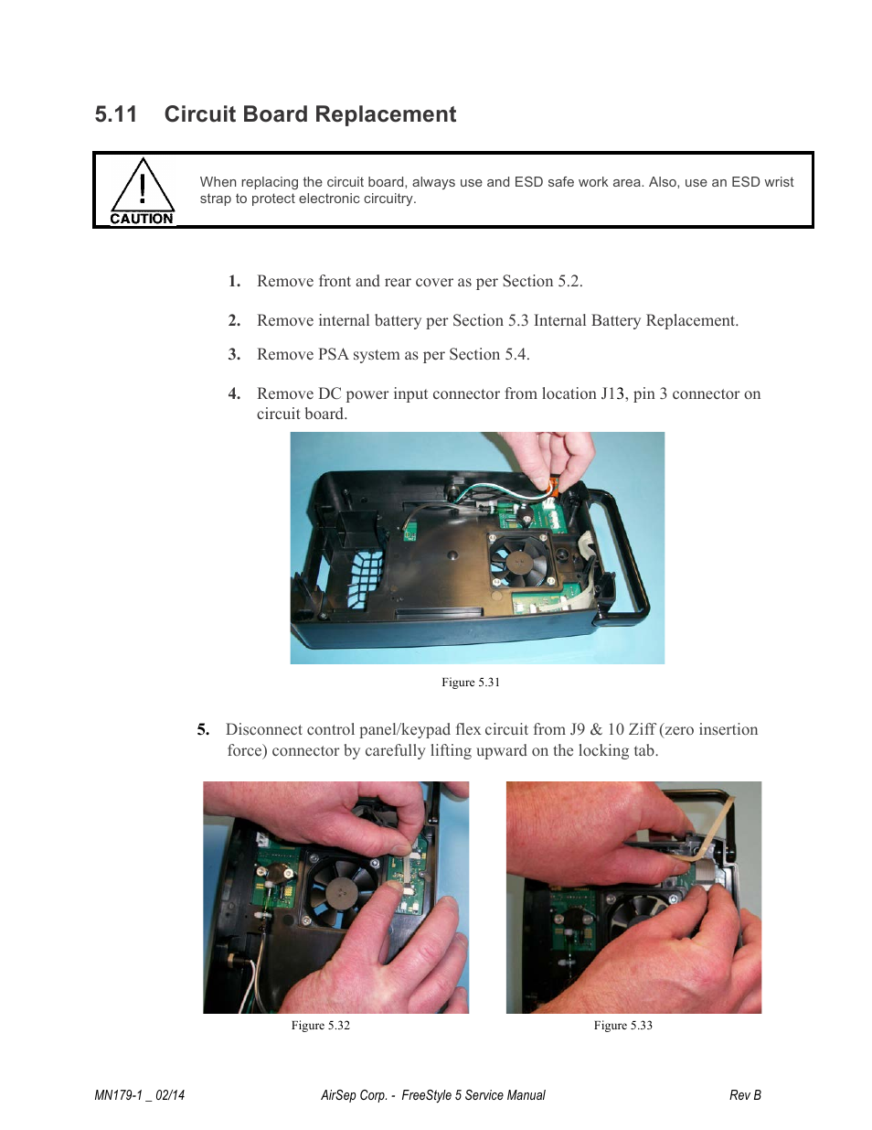 11 circuit board replacement | AirSep MN179-1 B User Manual | Page 42 / 62