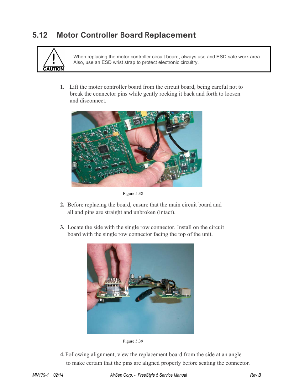 12 motor controller board replacement | AirSep MN179-1 B User Manual | Page 45 / 62