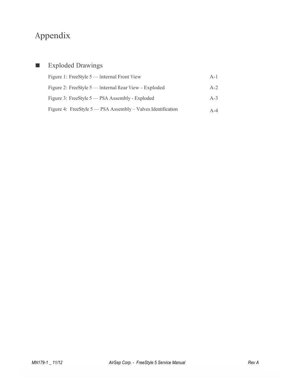 Appendix, Exploded drawings | AirSep MN179-1 B User Manual | Page 58 / 62