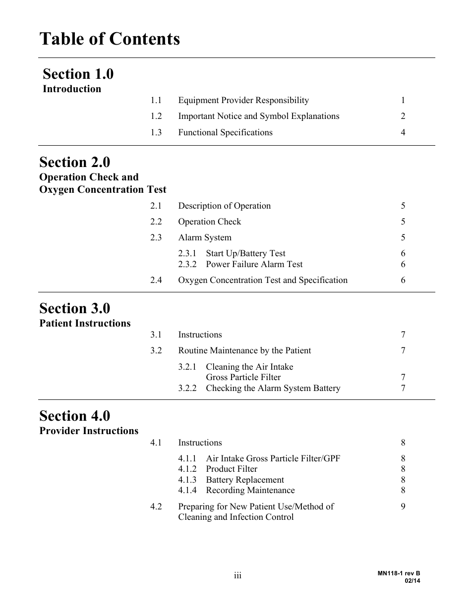 AirSep MN118-1 B User Manual | Page 3 / 40