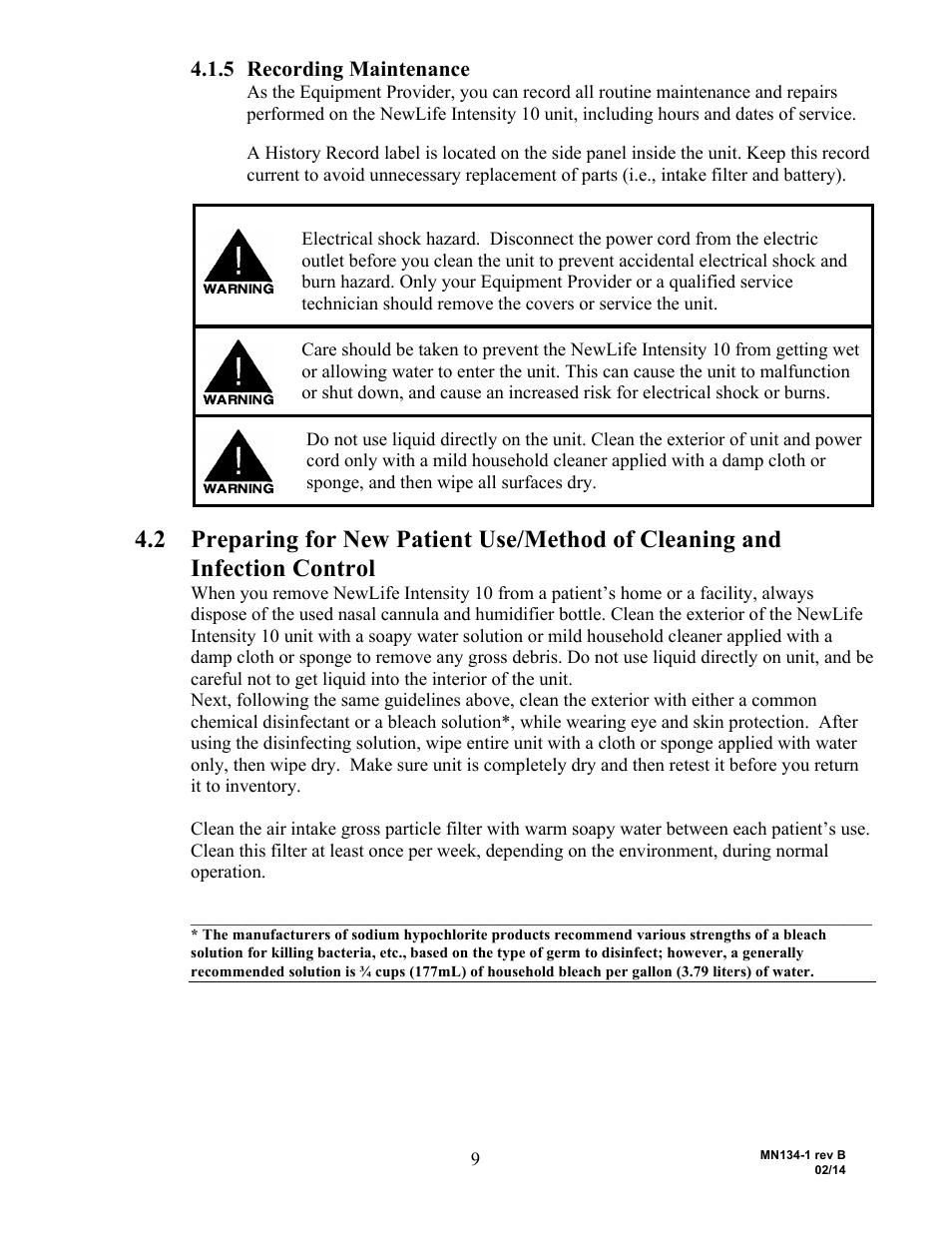 5 recording maintenance | AirSep MN134-1 B User Manual | Page 14 / 40