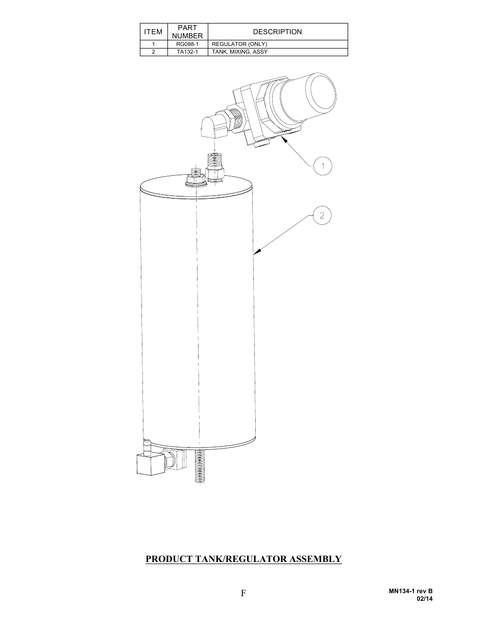 Product tank/regulator assembly | AirSep MN134-1 B User Manual | Page 37 / 40