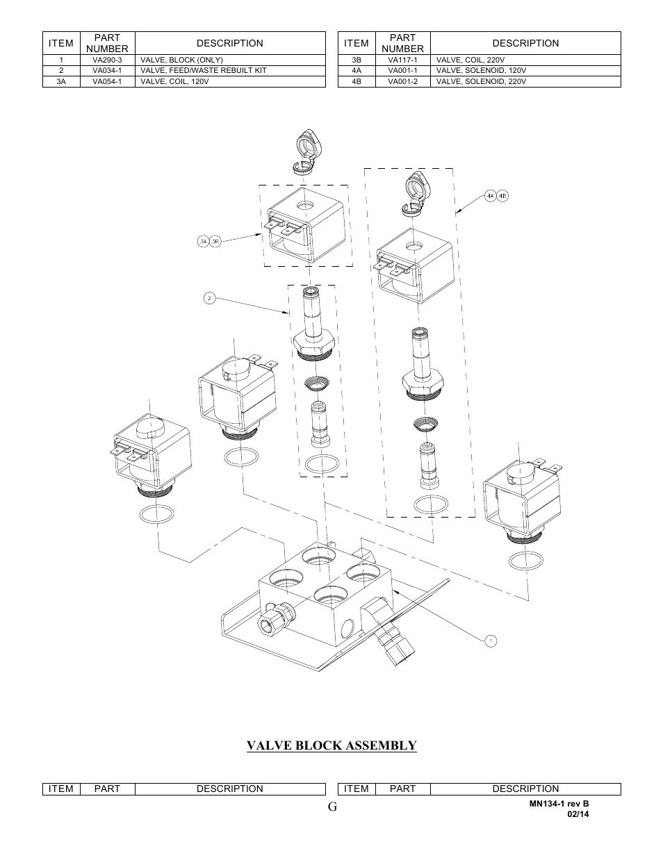 Valve block assembly | AirSep MN134-1 B User Manual | Page 38 / 40