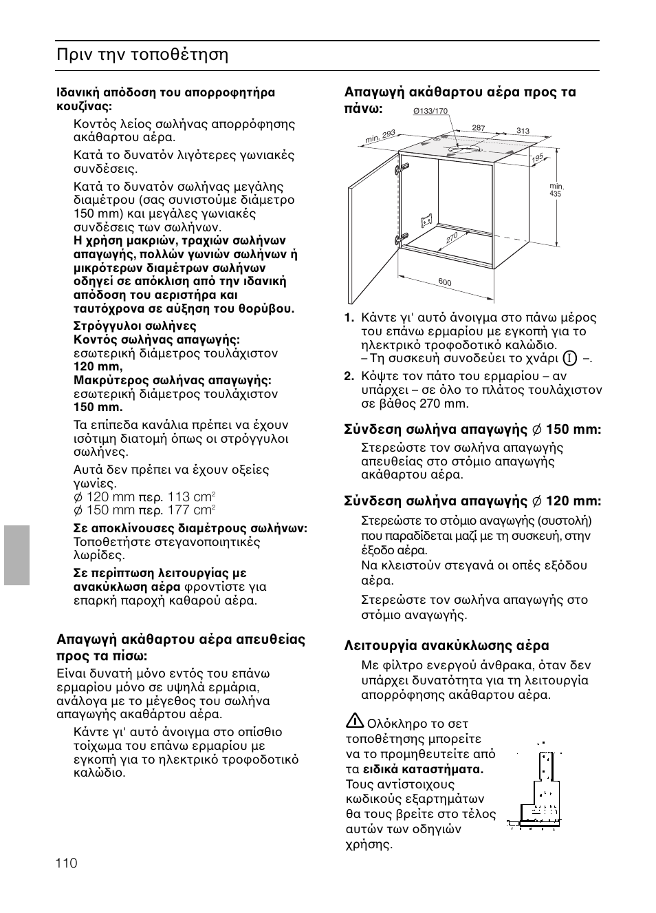 Πριν την τ π θέτηση | Neff D4692X0 User Manual | Page 110 / 116