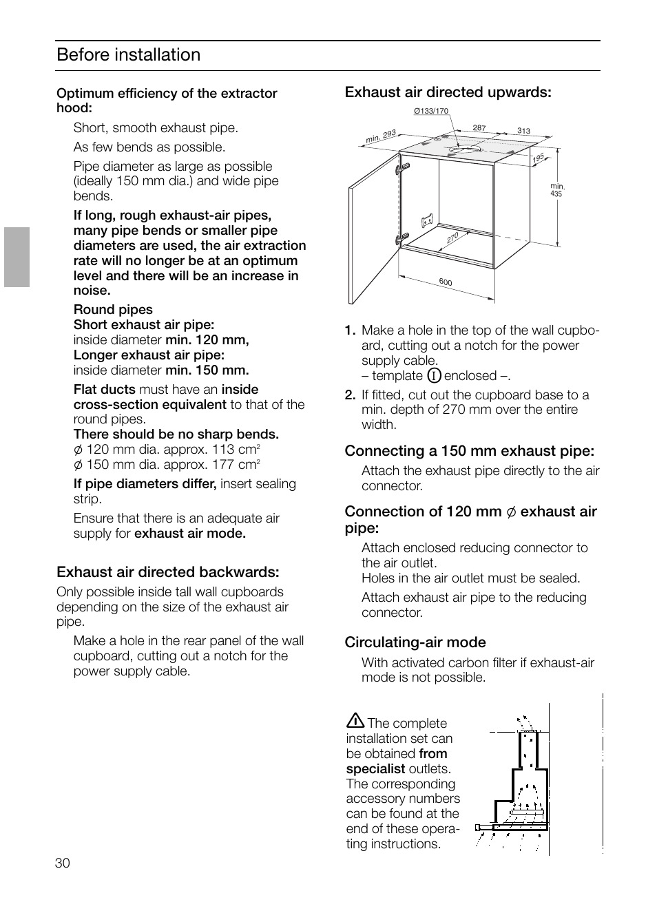 Before installation | Neff D4692X0 User Manual | Page 30 / 116