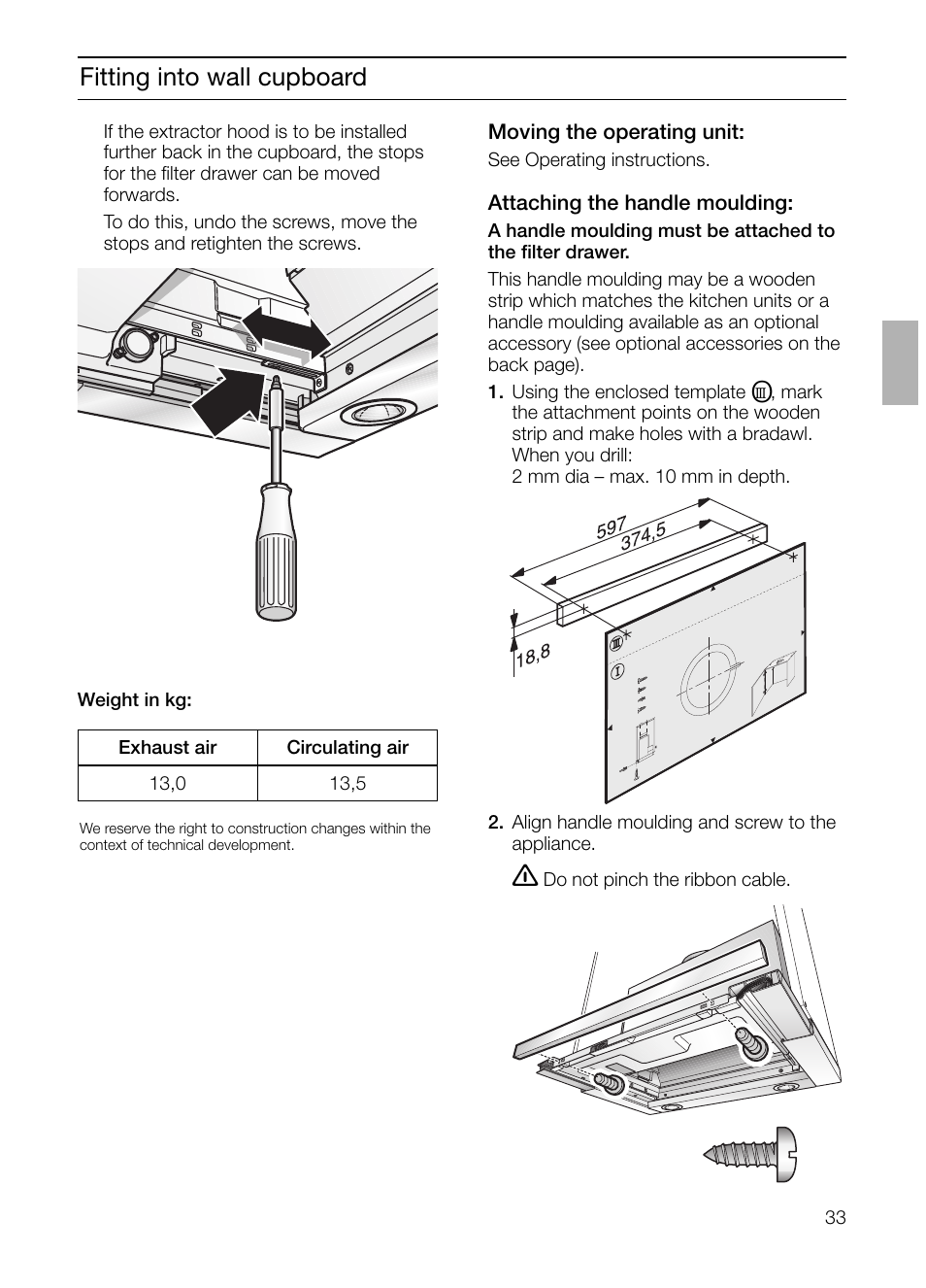 Fitting into wall cupboard | Neff D4692X0 User Manual | Page 33 / 116
