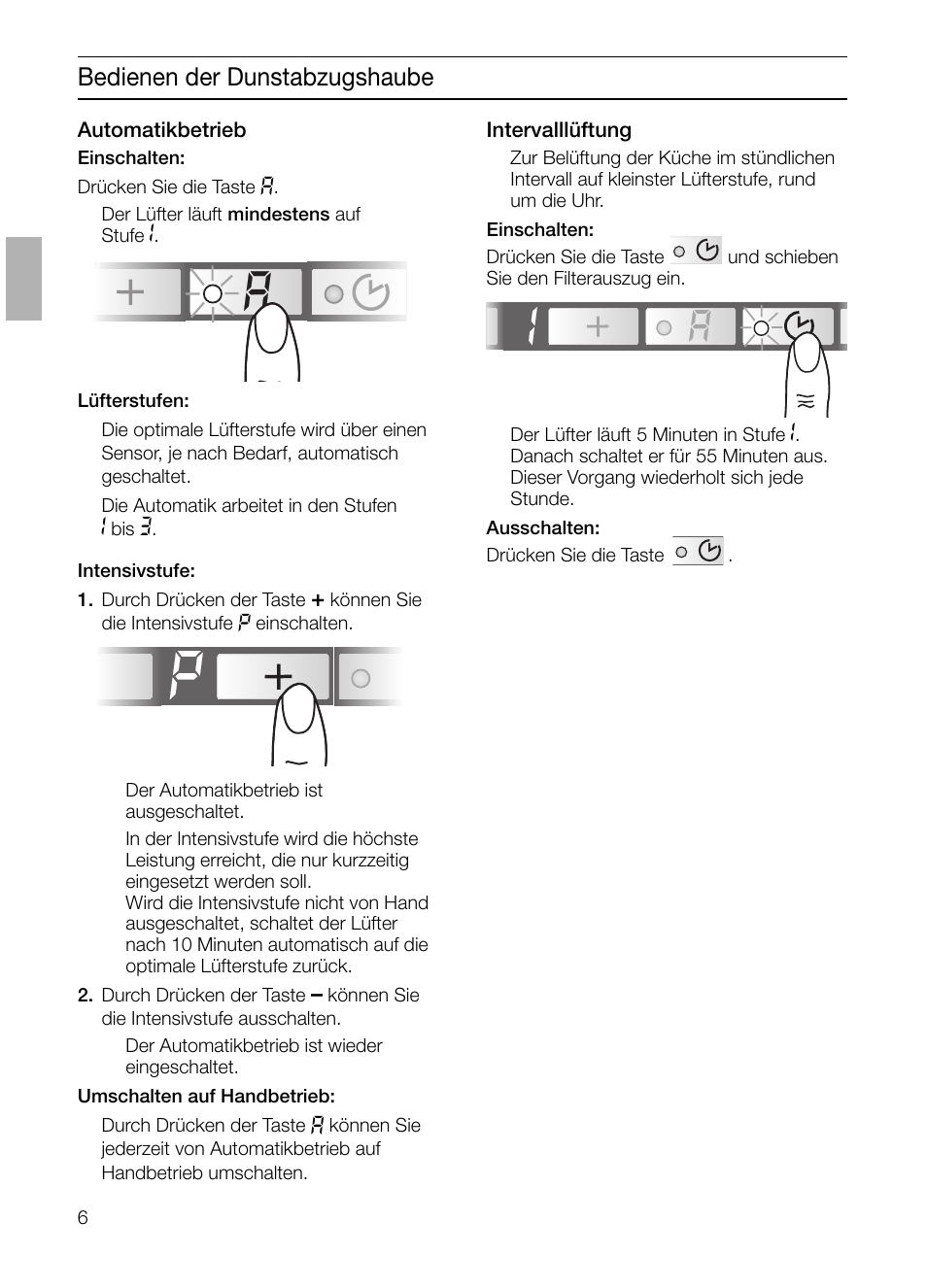 Bedienen der dunstabzugshaube | Neff D4692X0 User Manual | Page 6 / 116
