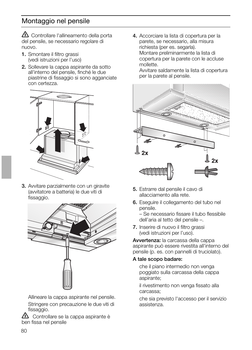 Montaggio nel pensile | Neff D4692X0 User Manual | Page 80 / 116