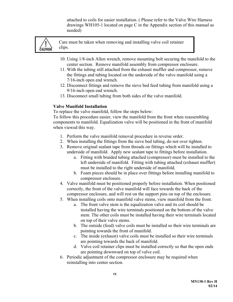 AirSep MN138-1 H User Manual | Page 19 / 46