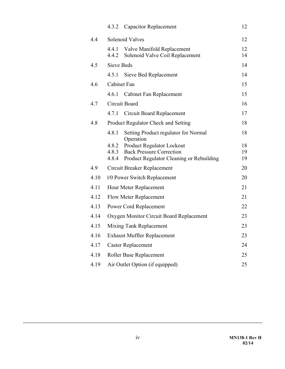 AirSep MN138-1 H User Manual | Page 4 / 46