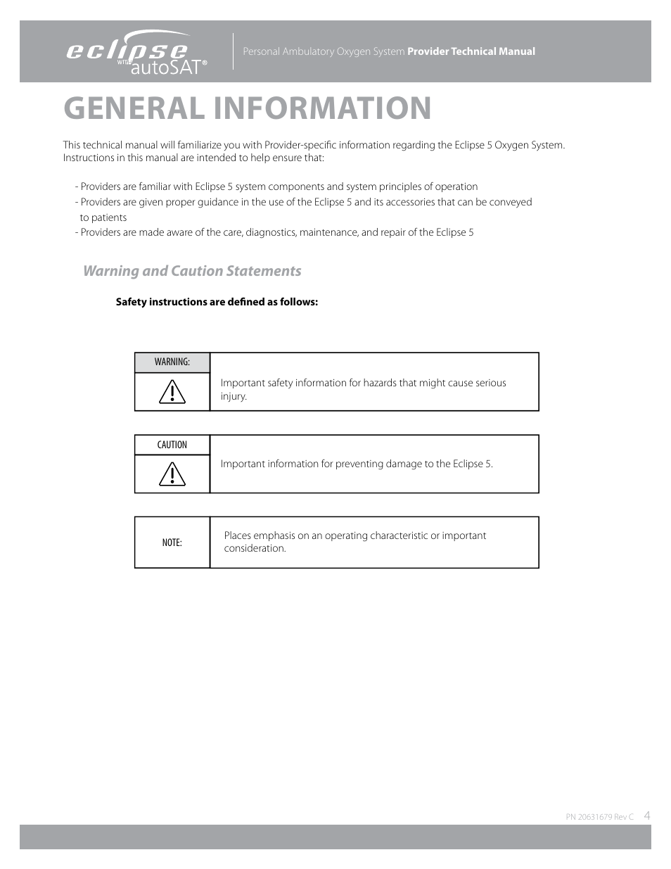 General information | AirSep Eclipse 5 20631679 User Manual | Page 4 / 84