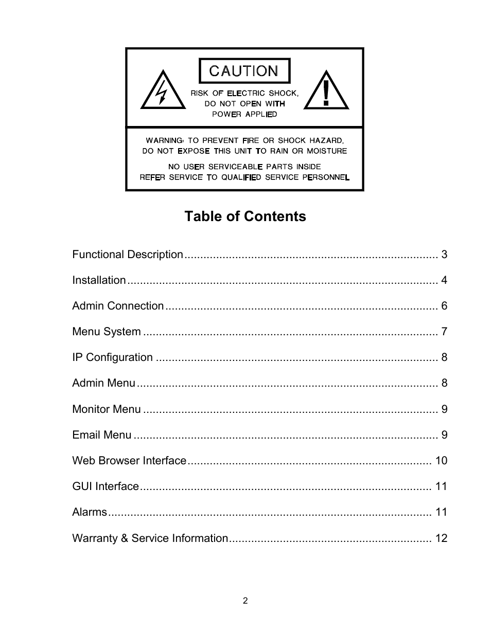 American Fibertek RD-20D AFINETY User Manual | Page 2 / 12