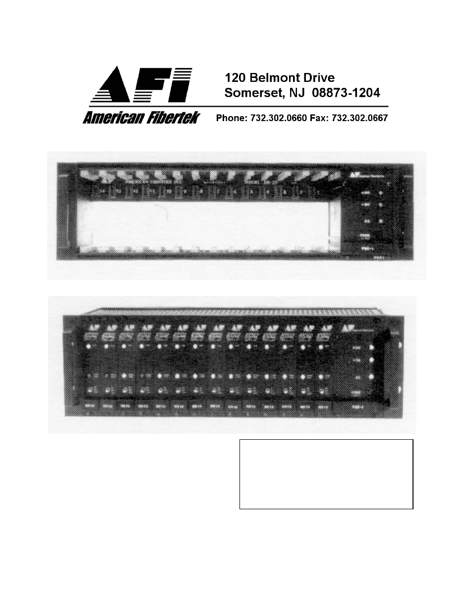 American Fibertek PSR-1S User Manual | 7 pages