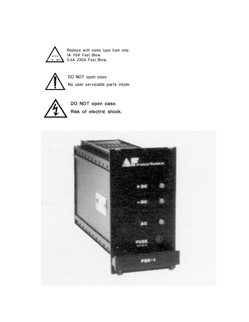 American Fibertek PSR-1S User Manual | Page 7 / 7