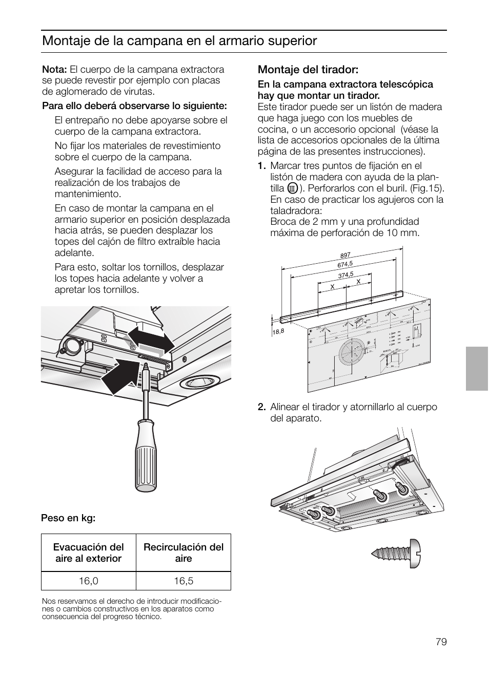 Montaje de la campana en el armario superior | Neff D4972X0 User Manual | Page 79 / 96