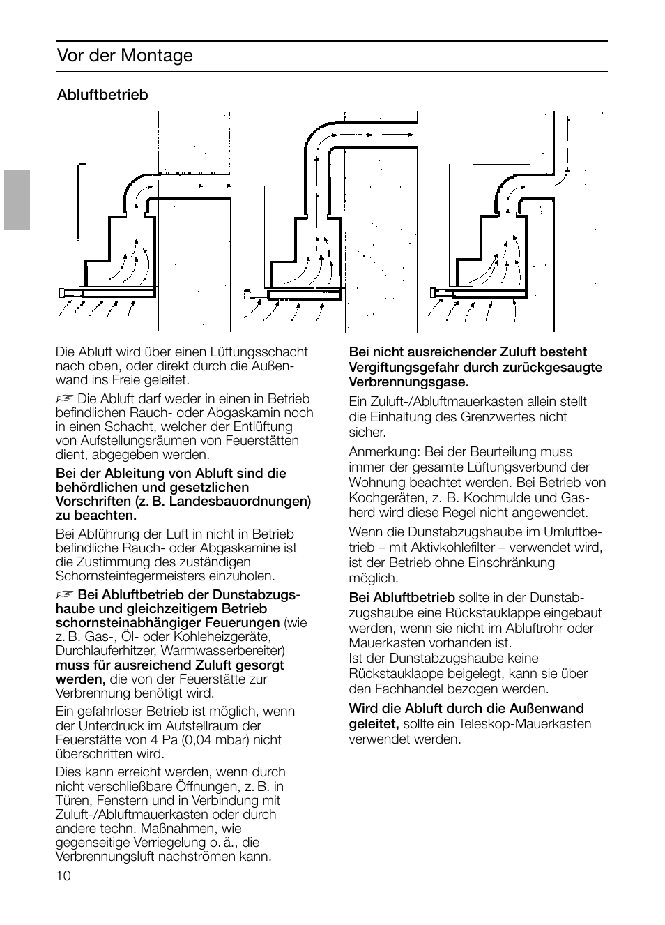 Vor der montage | Neff D4672X0 User Manual | Page 10 / 100