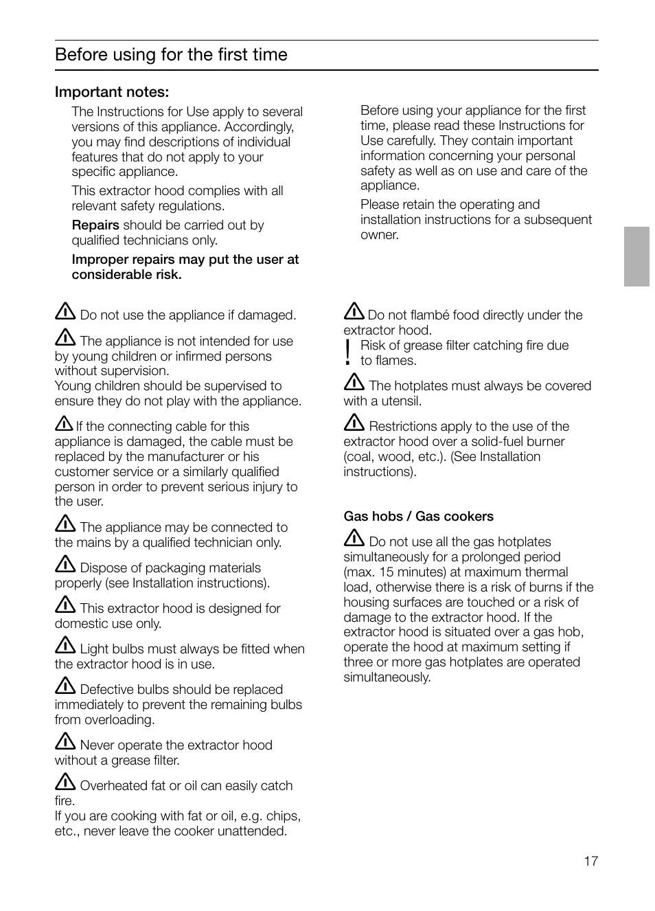 Neff D4672X0 User Manual | Page 17 / 100