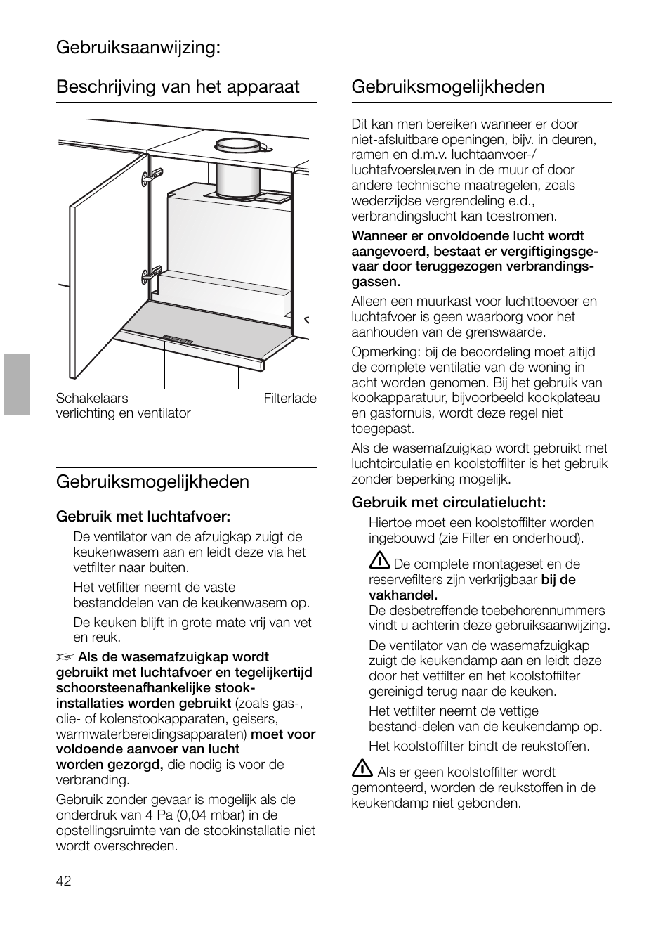 Gebruiksmogelijkheden | Neff D4672X0 User Manual | Page 42 / 100
