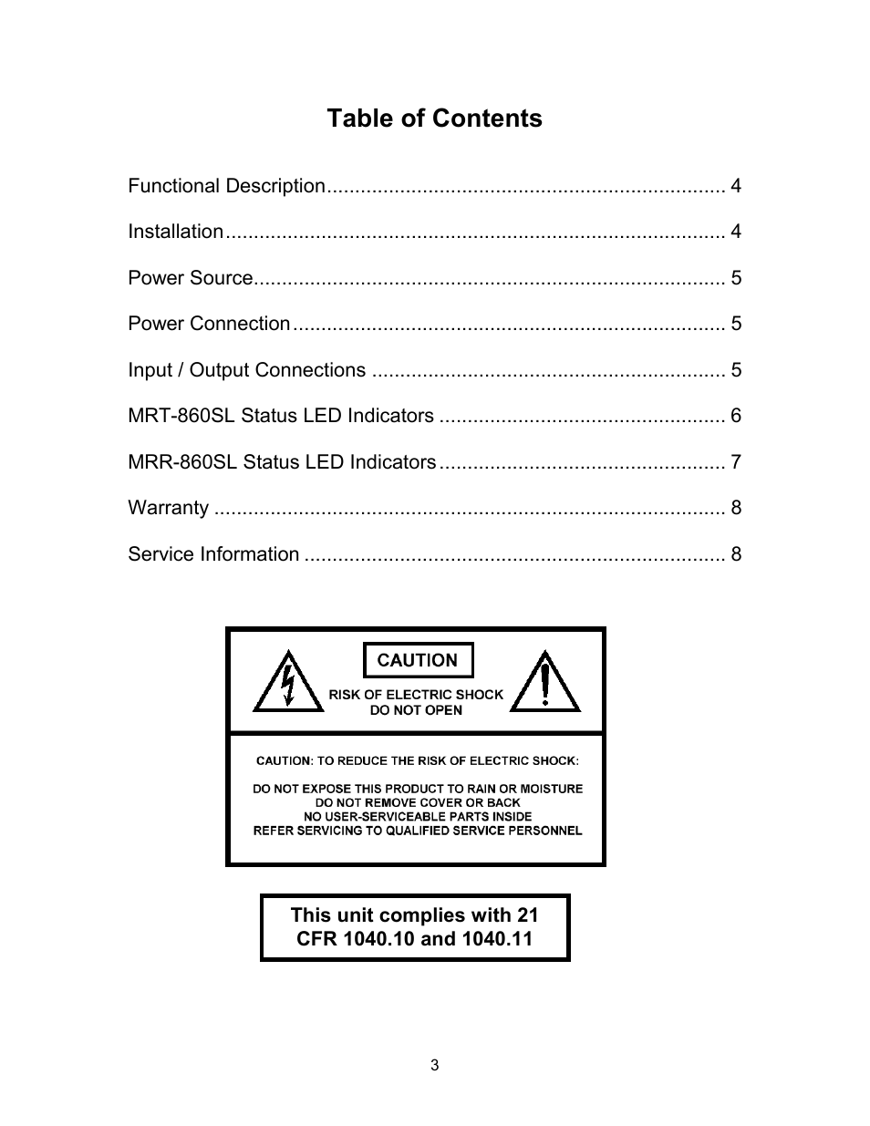 American Fibertek MRR-860SL User Manual | Page 3 / 8