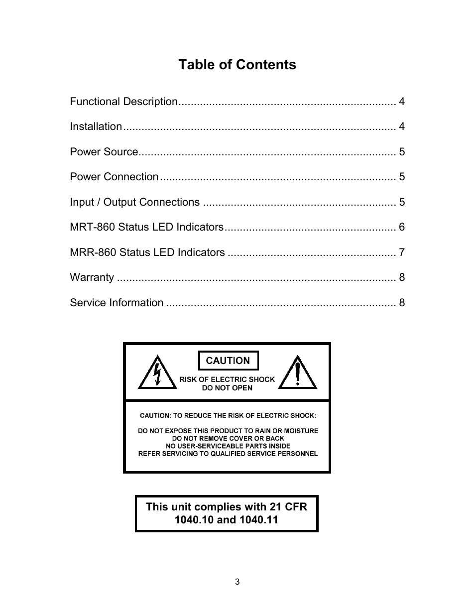 American Fibertek MRR-860 User Manual | Page 3 / 8