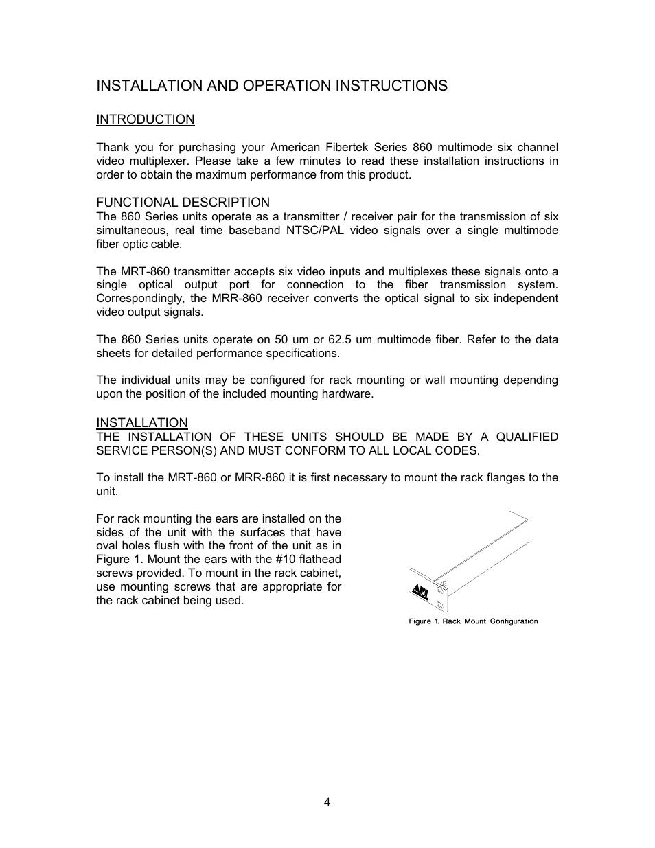 American Fibertek MRR-860 User Manual | Page 4 / 8