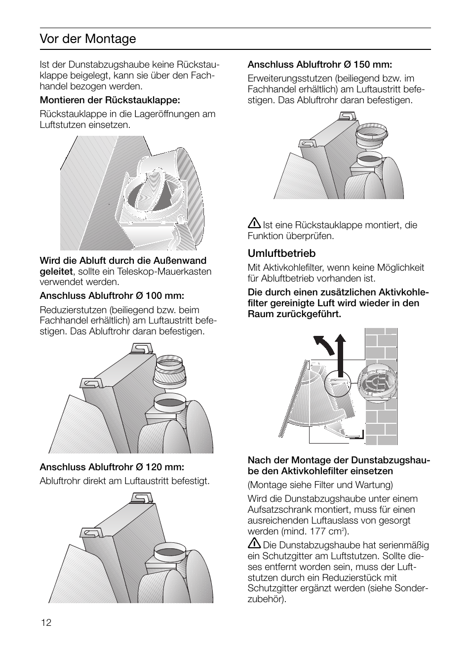 Vor der montage | Neff D2664X0 User Manual | Page 12 / 96