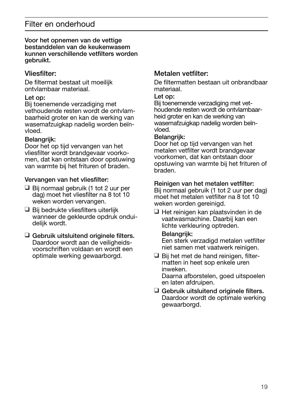 Filter en onderhoud | Neff D2664X0 User Manual | Page 19 / 96