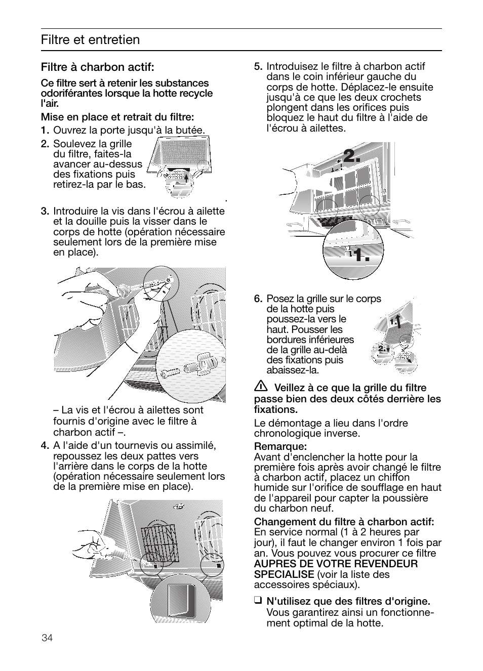 Filtre et entretien | Neff D2664X0 User Manual | Page 34 / 96