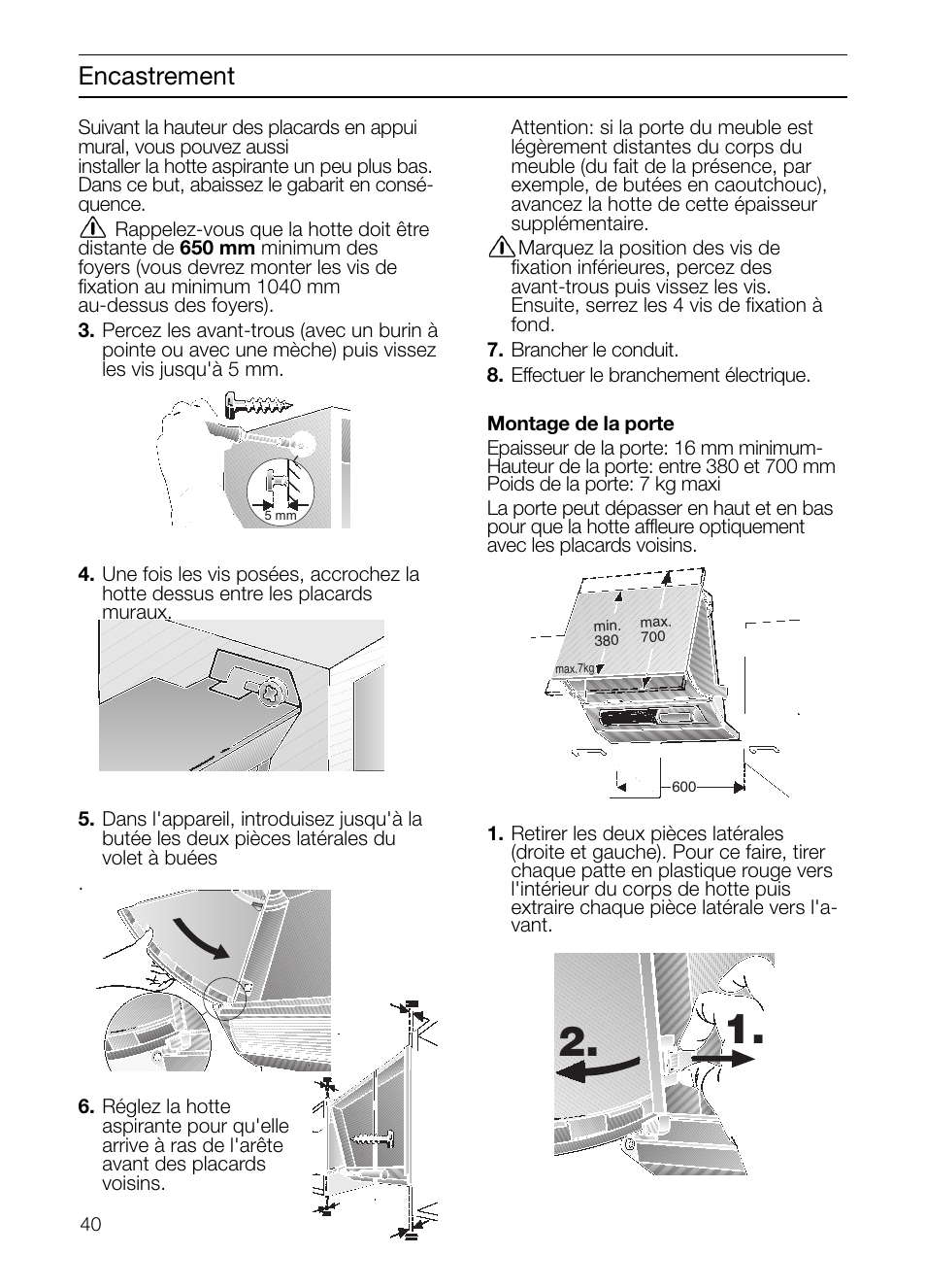 Encastrement | Neff D2664X0 User Manual | Page 40 / 96
